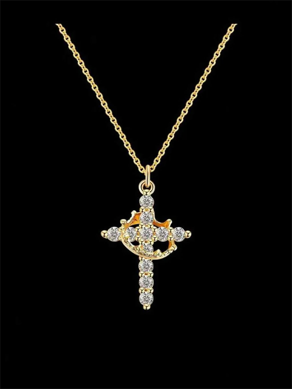 Crown Cross Necklace
