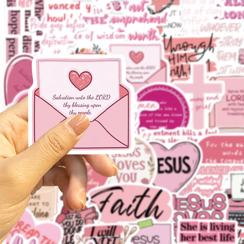 Pink Bible Quote Stickers