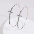 Cross Hoop Earrings