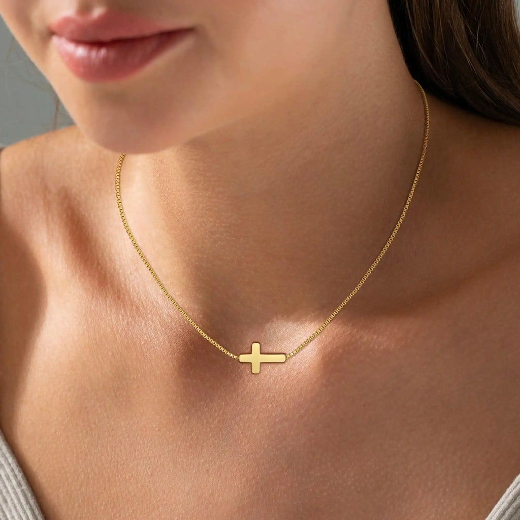 Sideways Cross Necklace