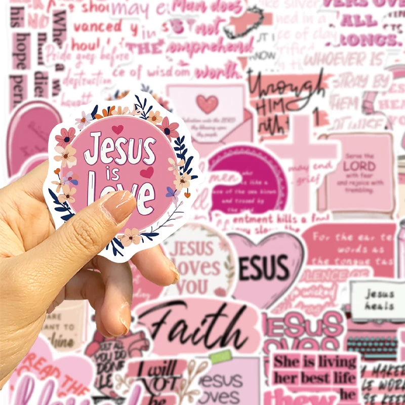 Pink Bible Quote Stickers