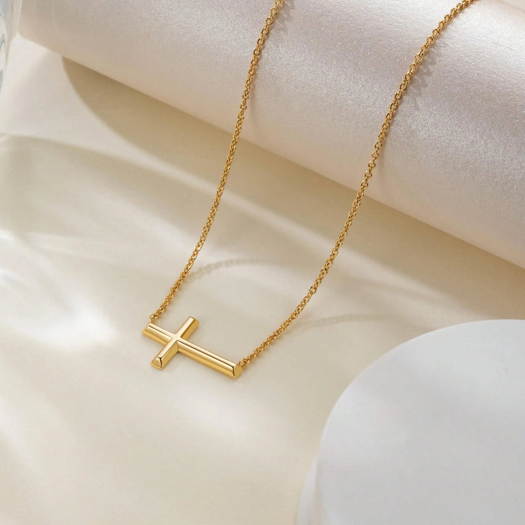Sideways Cross Necklace