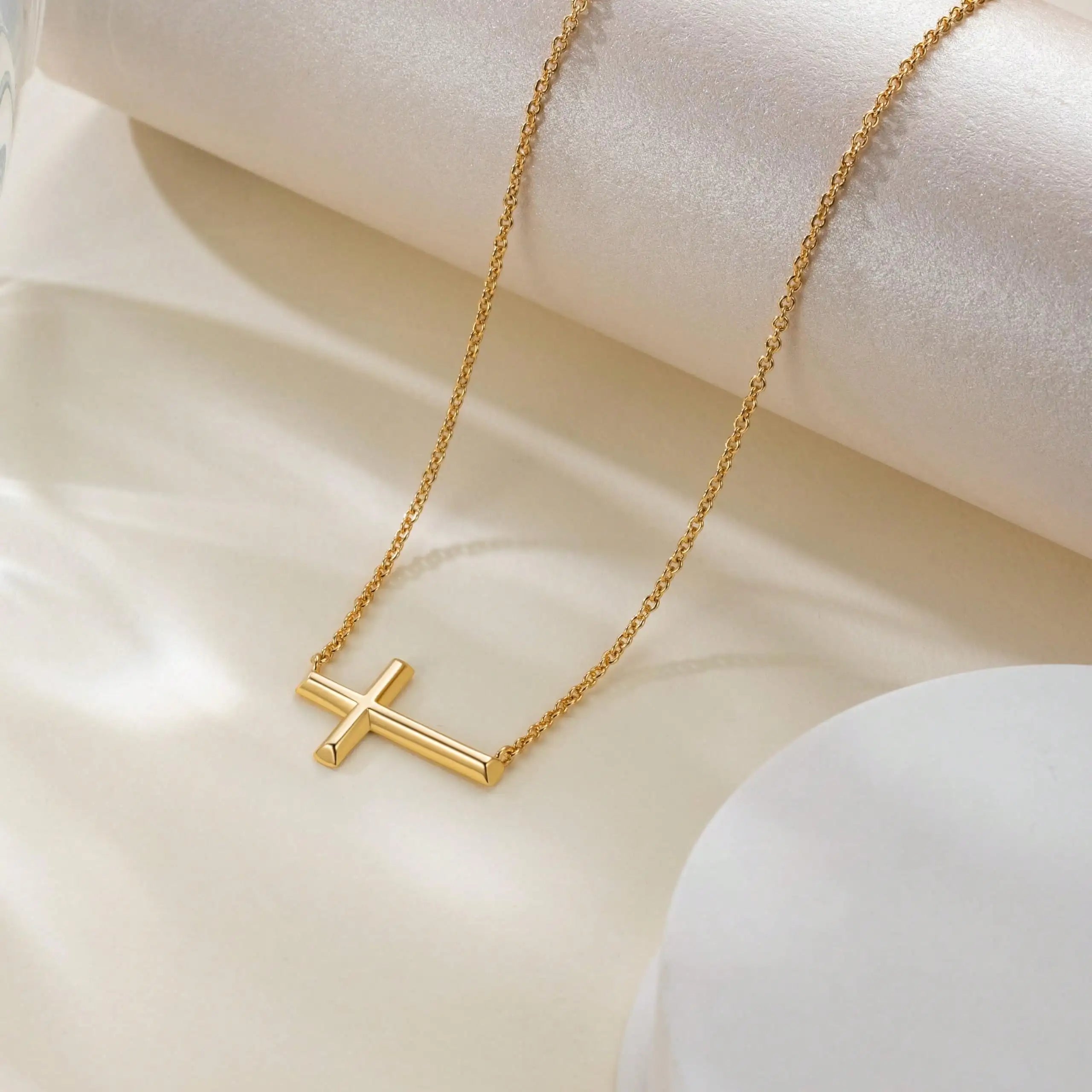 Sideways Cross Necklace