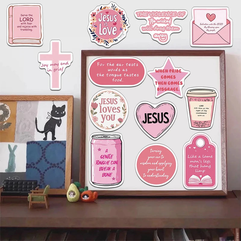Pink Bible Quote Stickers