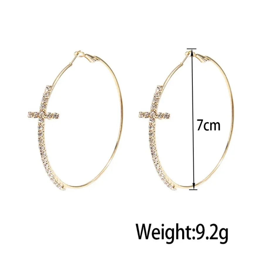 Cross Hoop Earrings