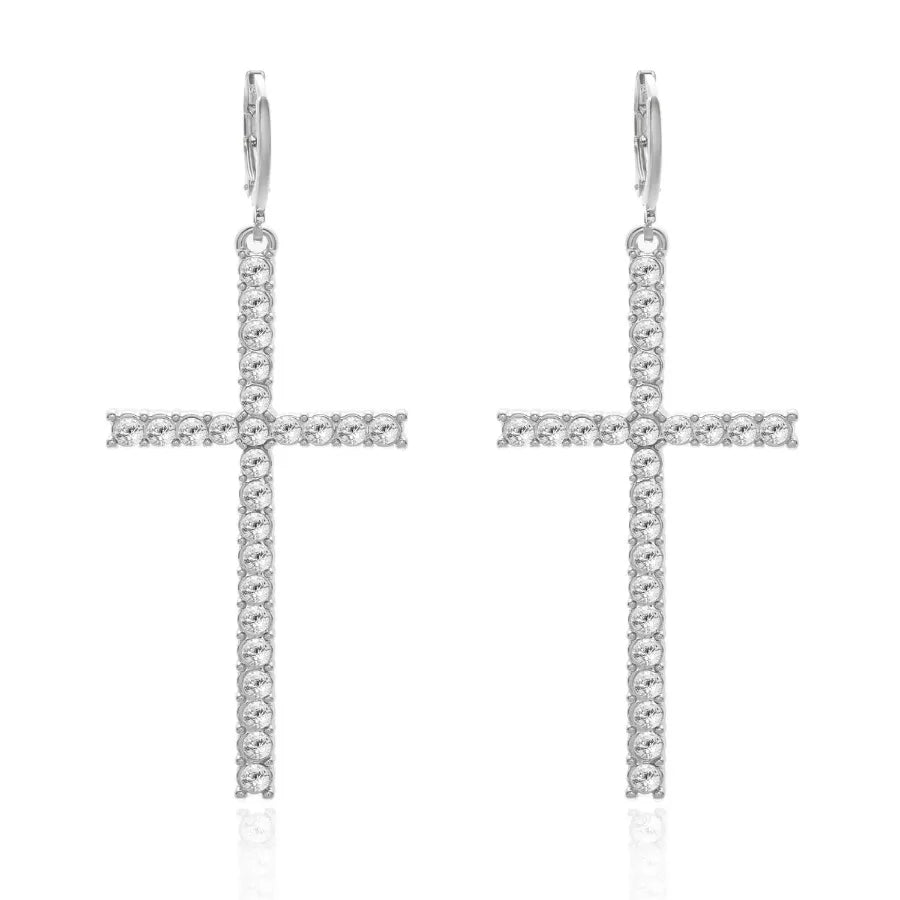 Pearl Cross Earrings