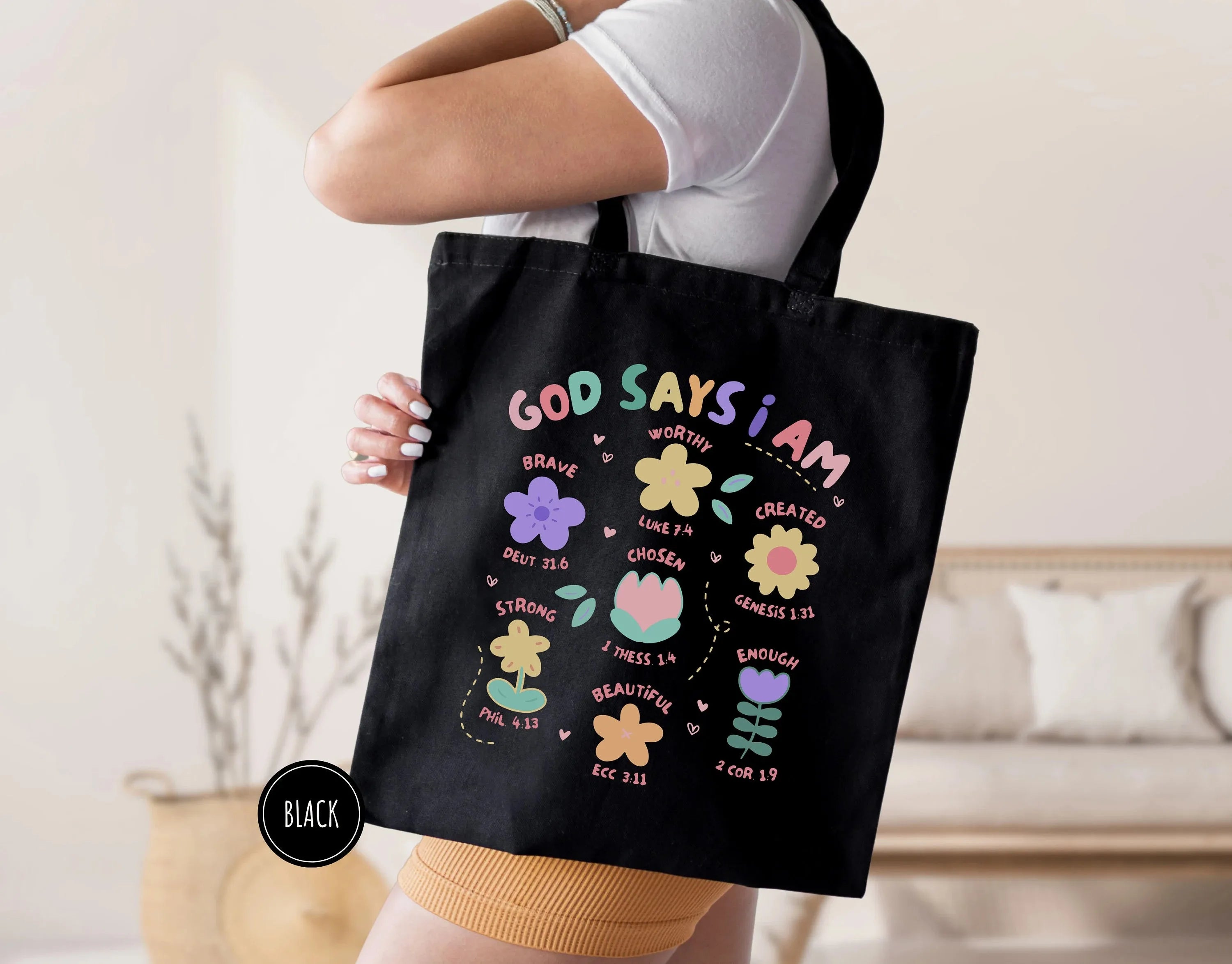Floral God Is Good Tote