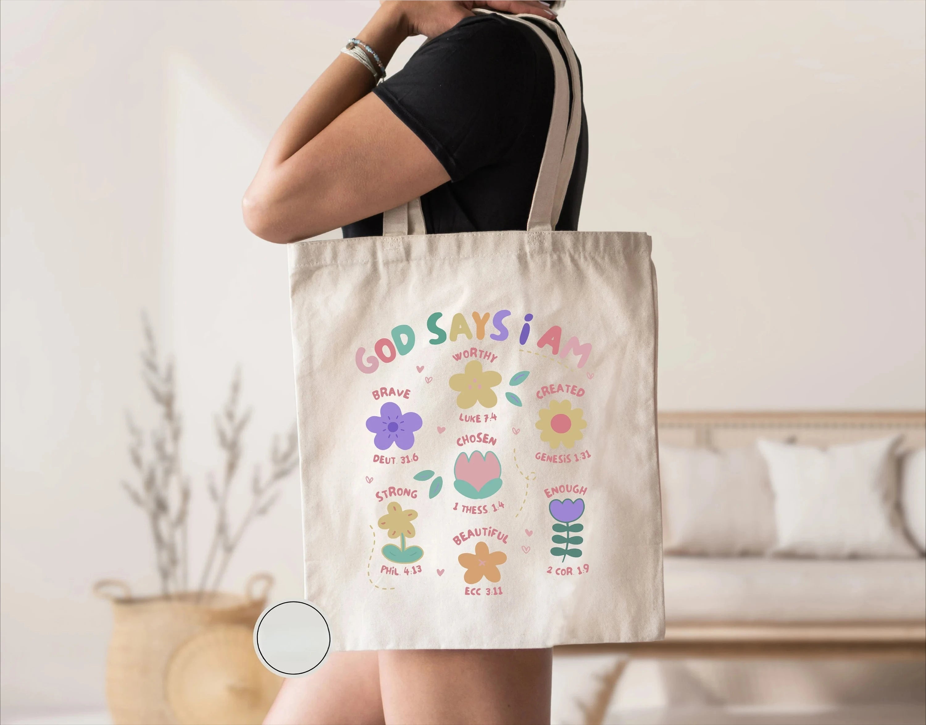 Floral God Is Good Tote